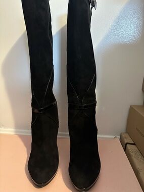Bandolino Black Knee High Suede Boots